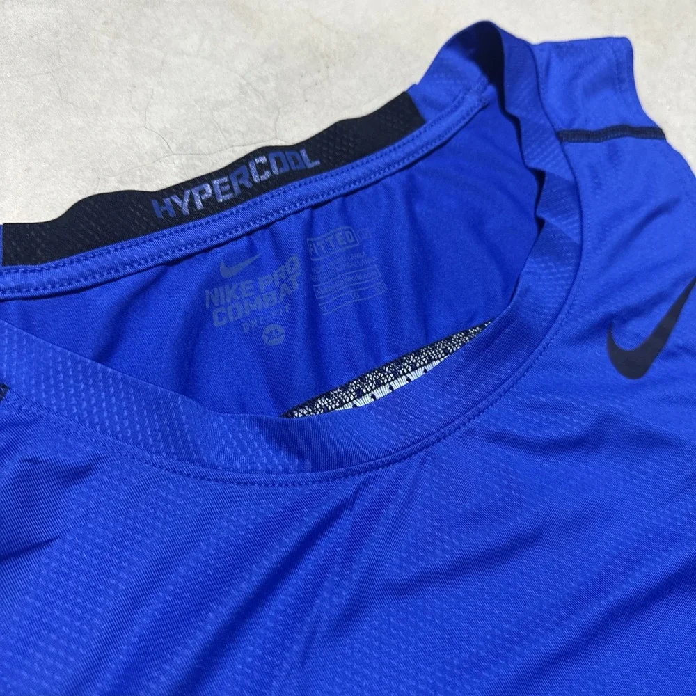 Nike Pro Combat Tank Top Men's SZ XL Blue Sleeveless Workout Gym Training